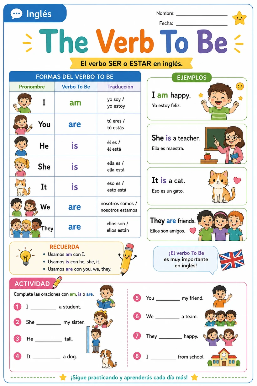 Guía ilustrada del Verbo To Be